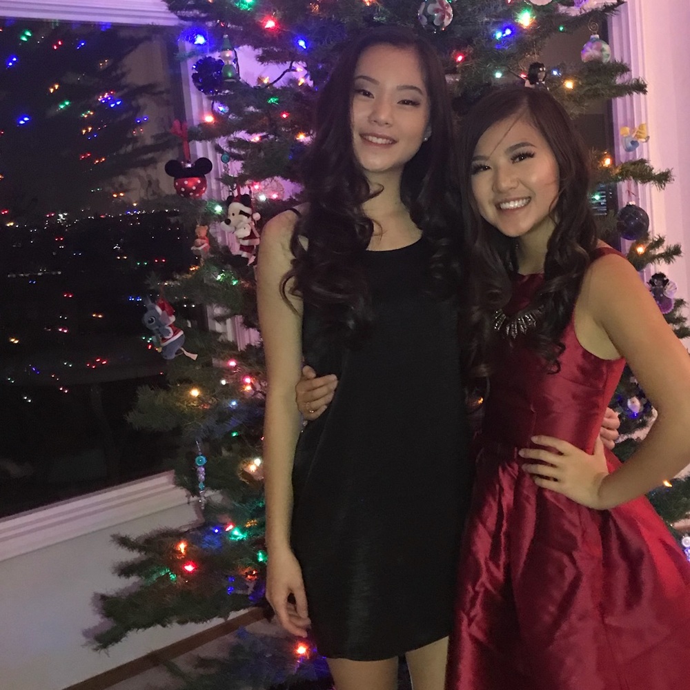 Black satin dress
